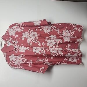 Rushgard  pale red Hibiscus sz XXL short sleeve button-down Hawaiian shirt. SURF